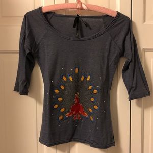 Embroidered Peacock T-shirt